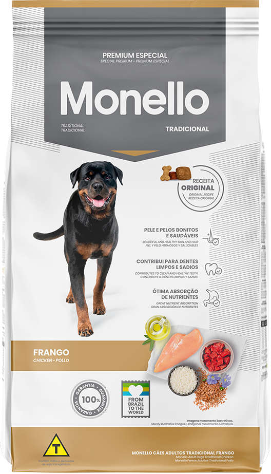 Ração Seca Monello Tradicional Frango para Cães Adultos - 15Kg