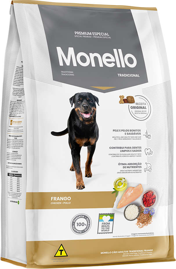 Ração Seca Monello Tradicional Frango para Cães Adultos - 15Kg
