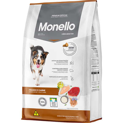 Ração Seca Monello Frango e Carne para Cães Adultos