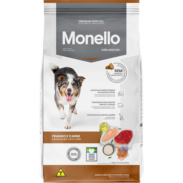 Ração Seca Monello Frango e Carne para Cães Adultos é boa?