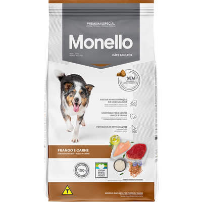 Ração Seca Monello Frango e Carne para Cães Adultos
