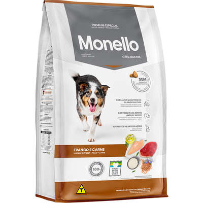 Ração Seca Monello Frango e Carne para Cães Adultos