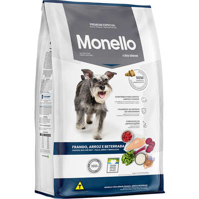 Ração Seca Monello Frango, Arroz e Beterraba para Cães Sênior