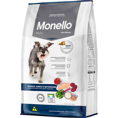 Ração Seca Monello Frango, Arroz e Beterraba para Cães Sênior
