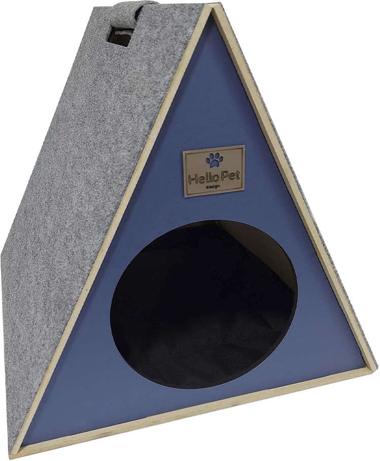 Toquinha com Arranhador Azul para Gatos - Tam. Único