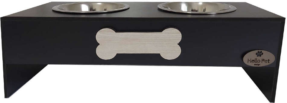 Comedouro Ossinho Preto para Cães - Tam. G