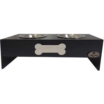 Comedouro Ossinho Preto para Cães