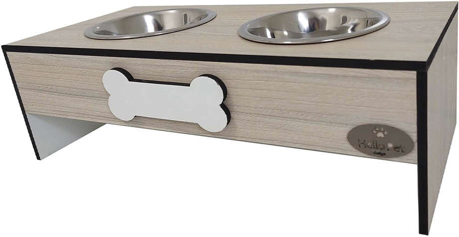 Comedouro Ossinho Amadeirado para Cães - Tam. M