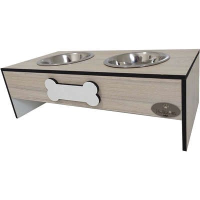Comedouro Ossinho Amadeirado para Cães