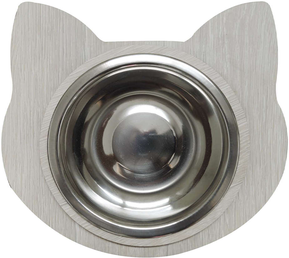 Comedouro Gato Amadeirado para Gatos - Tam. Único