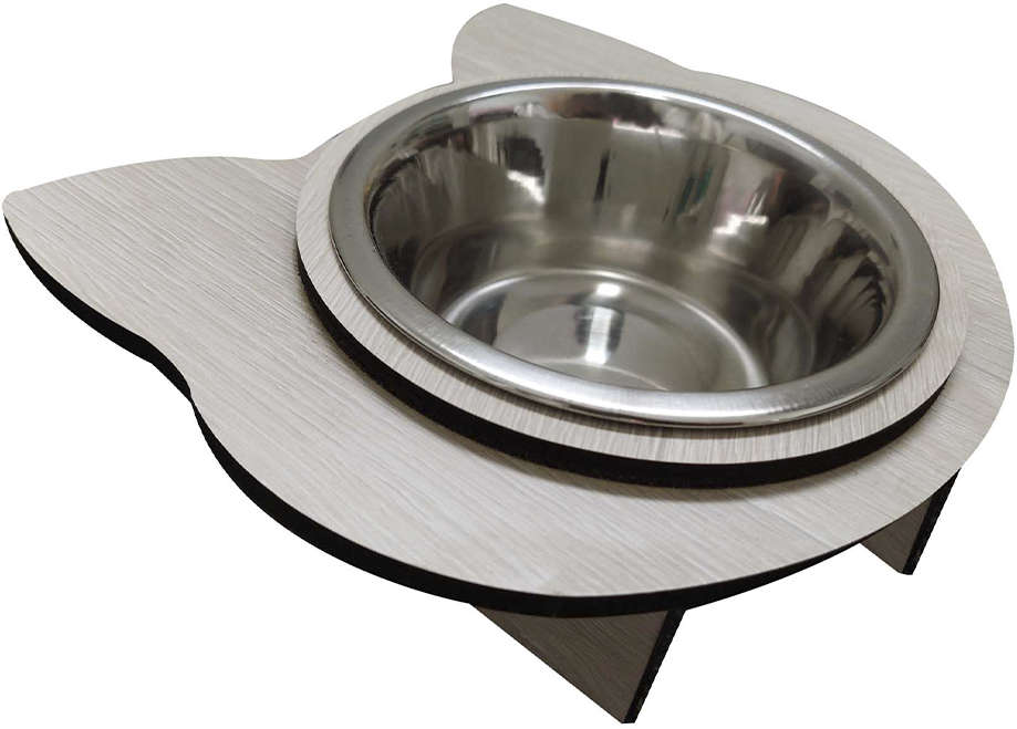 Comedouro Gato Amadeirado para Gatos - Tam. Único