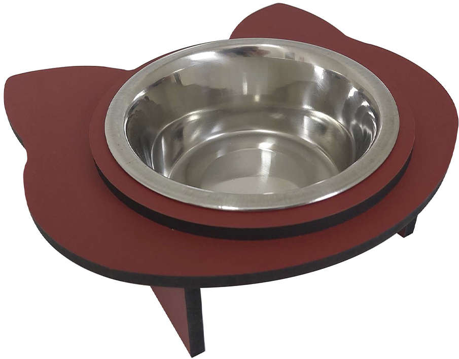 Comedouro Gato Vermelho para Gatos - Tam. Único