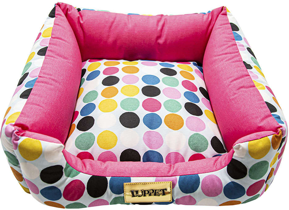 Cama Quadrada Luppet Impermeável Bolas Rosa - Tam. G