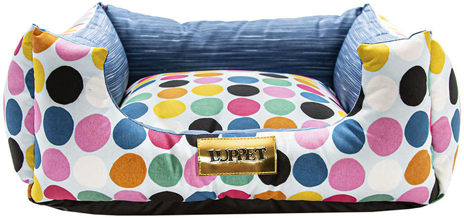 Cama Quadrada Luppet Impermeável Bolas Azul - Tam. M