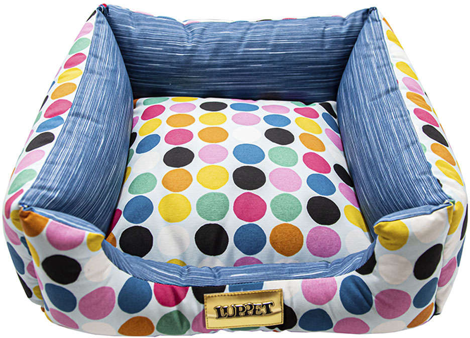 Cama Quadrada Luppet Impermeável Bolas Azul - Tam. M