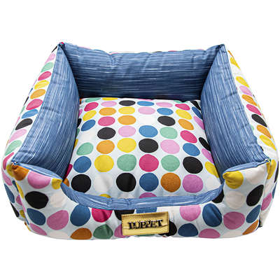 Cama Quadrada Luppet Impermeável Bolas Azul