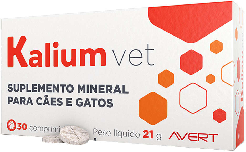 Suplemento Mineral Avert Kalium Vet para Cães e Gatos - 30 Comprimidos