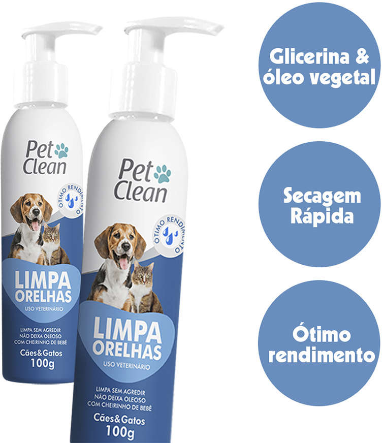 Limpador de Orelha Pet Clean para Cães e Gatos - 100 mL