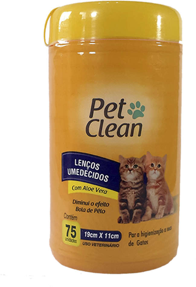 Lenços Umedecidos Pet Clean para Gatos - 75 Unidades