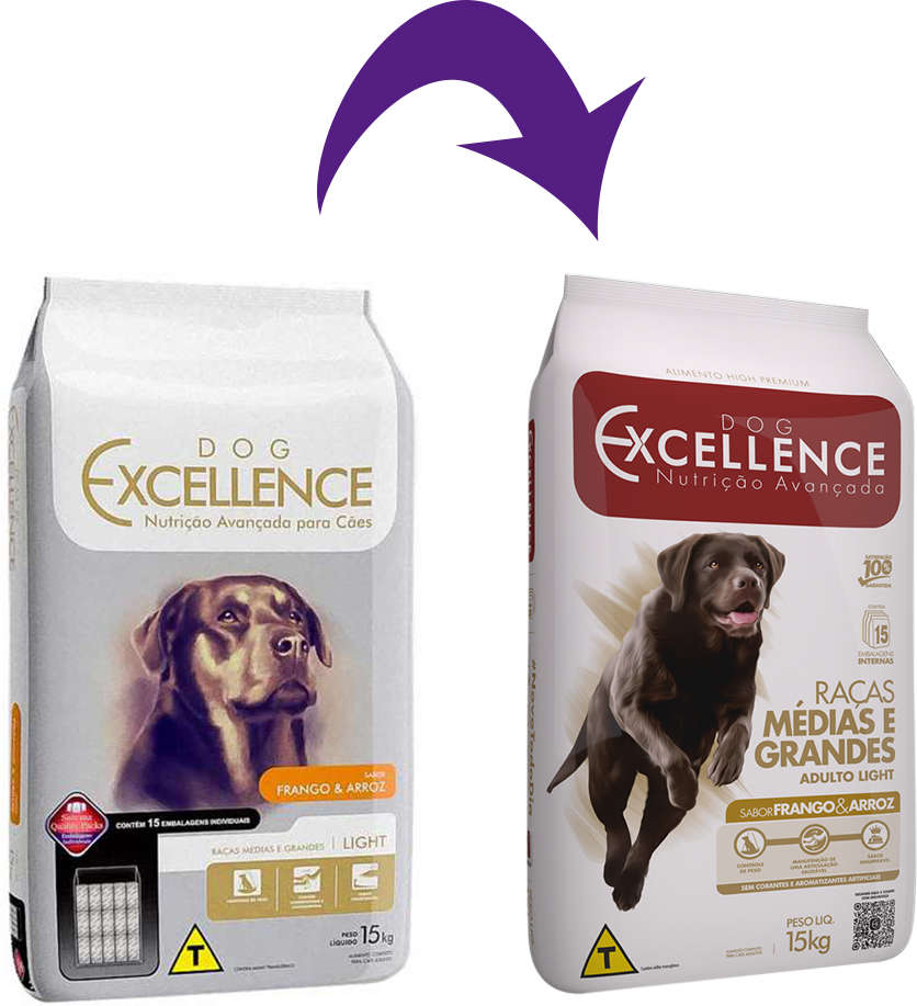 Ração Seca Dog Excellence Light para Cães Adultos - 15Kg