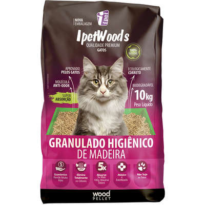 Granulado Ipet Woods de Madeira para Gatos