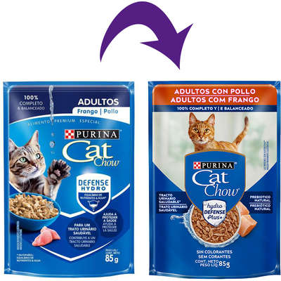 Ração Úmida Nestlé Purina Cat Chow Sachê Adultos Frango ao Molho
