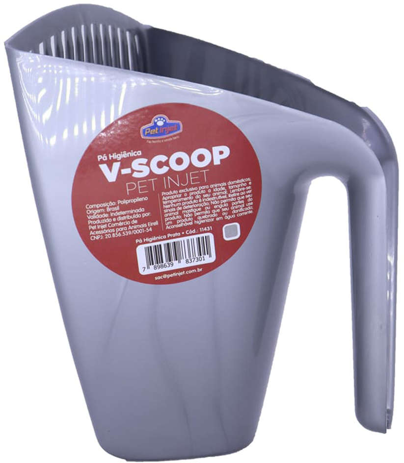 Pá Higiênica Pet Injet V Scoop Furba Prata - Tam. Único