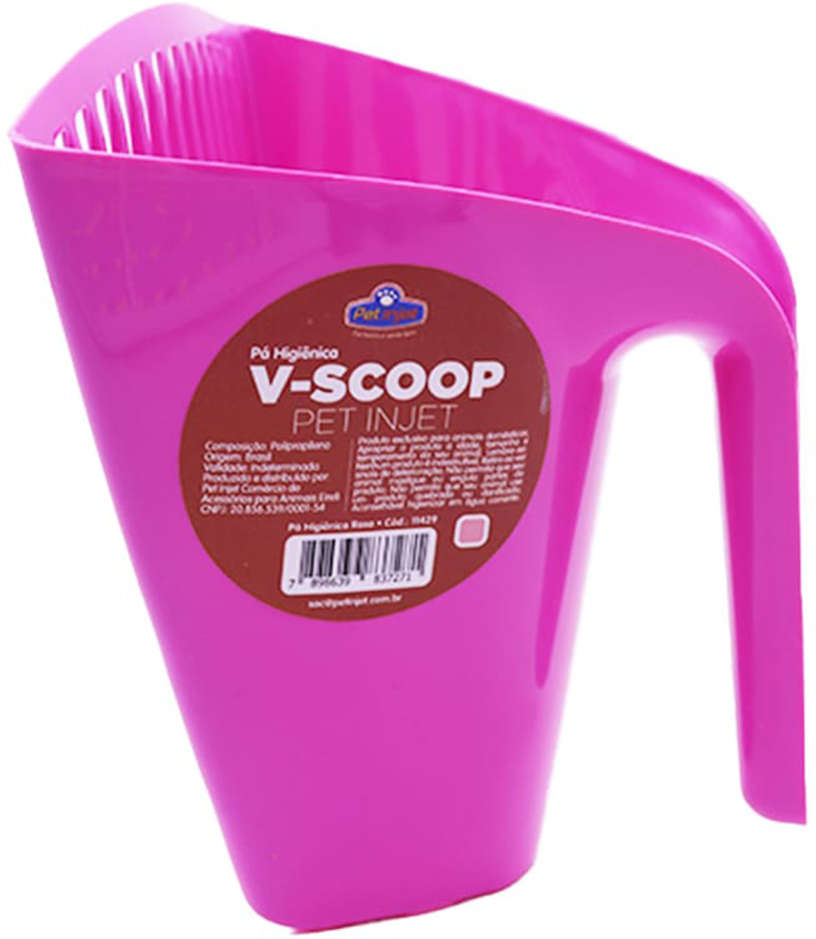 Pá Higiênica Pet Injet V Scoop Furba Rosa - Tam. Único