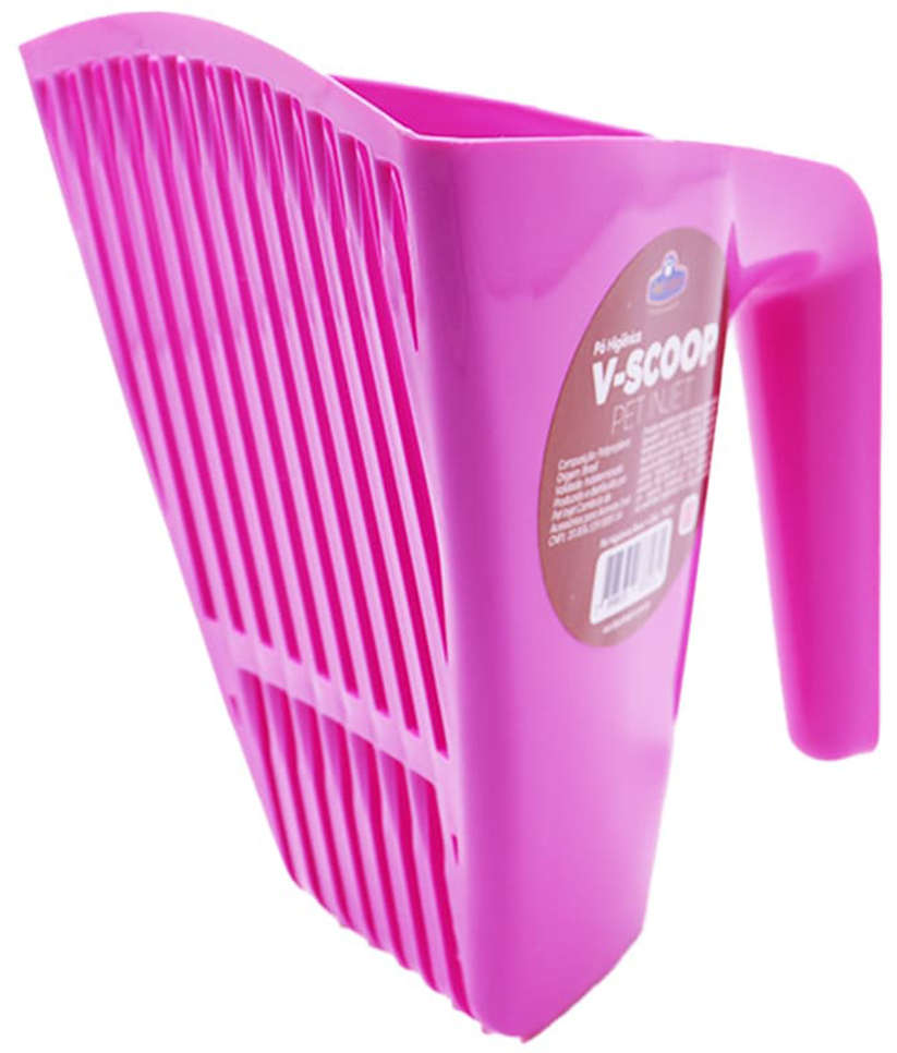 Pá Higiênica Pet Injet V Scoop Furba Rosa - Tam. Único