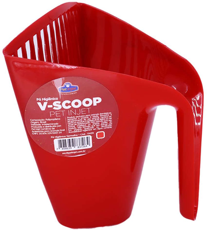 Pá Higiênica Pet Injet V Scoop Furba Vermelho - Tam. Único