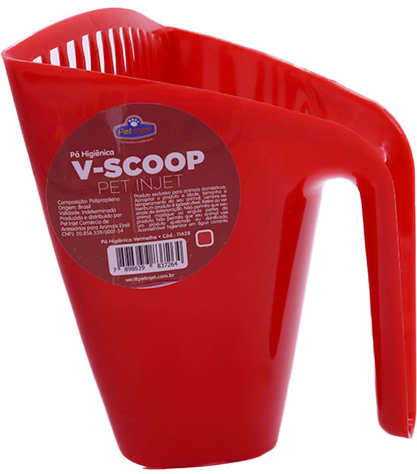 Pá Higiênica Pet Injet V Scoop Furba Vermelho - Tam. Único