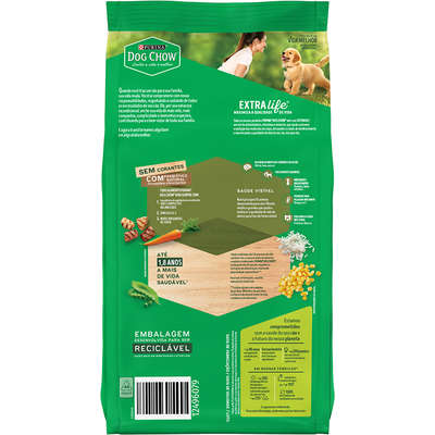 Ração Seca Nestlé Purina Dog Chow Extra Life Carne, Frango e Arroz Cães Filhotes Todas as Raças