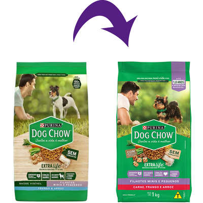 Ração Seca Nestlé Purina Dog Chow Extra Life Carne, Frango e Arroz Cães Filhotes Raças Minis e Pequenas