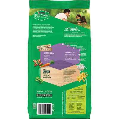 Ração Seca Nestlé Purina Dog Chow Extra Life Carne, Frango e Arroz Cães Filhotes Raças Minis e Pequenas