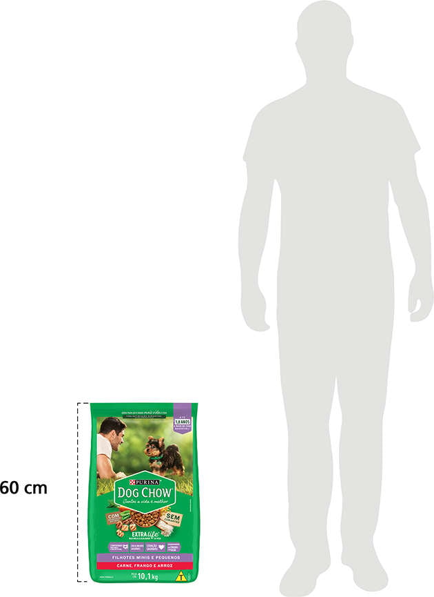 Ração Seca Nestlé Purina Dog Chow Extra Life Carne, Frango e Arroz Cães Filhotes Raças Minis e Pequenas - 10,1Kg