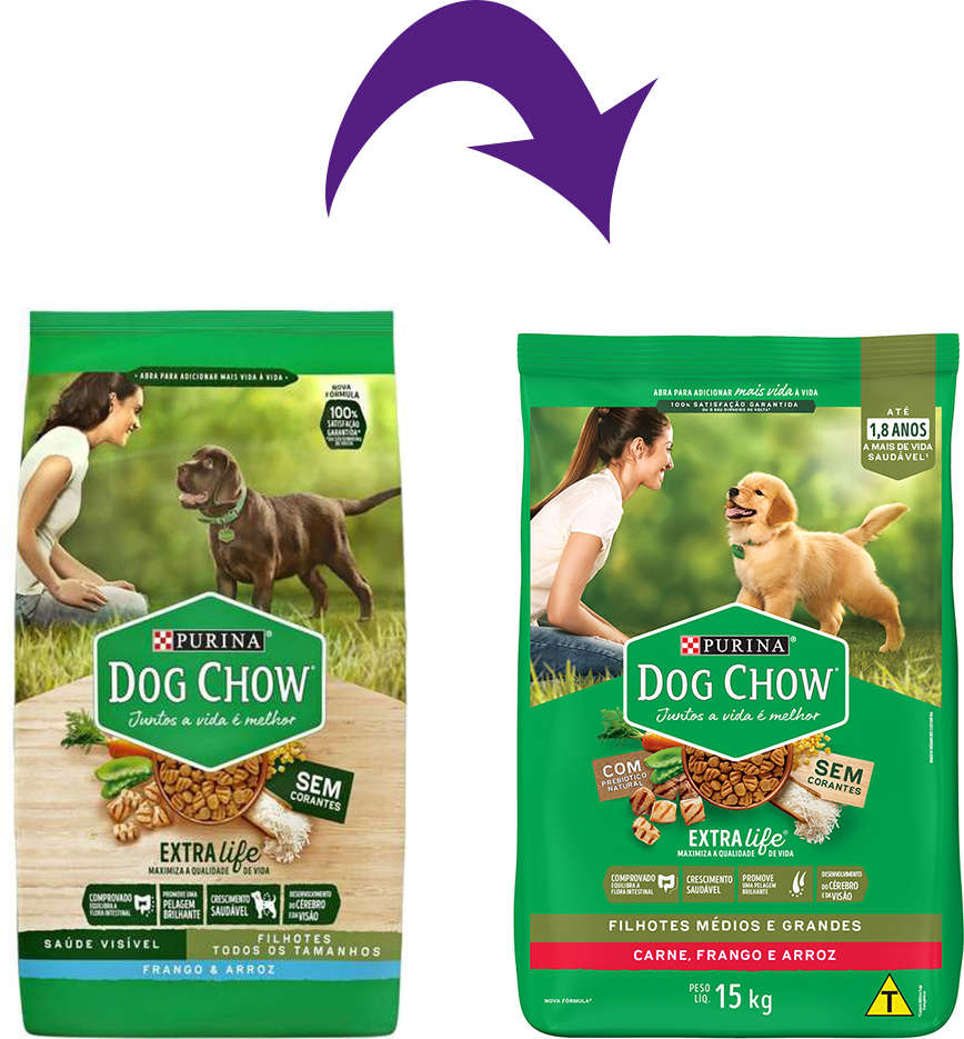 Ração Seca Nestlé Purina Dog Chow Extra Life Carne, Frango e Arroz Cães Filhotes Todas as Raças - 15Kg