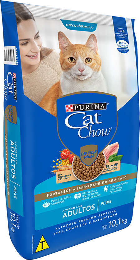 Ração Nestlé Purina Cat Chow Adultos Defense Plus Peixe - 10,1Kg