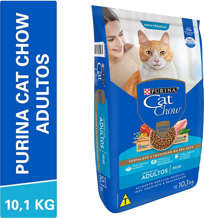 Ração Nestlé Purina Cat Chow Adultos Defense Plus Peixe - 10,1Kg