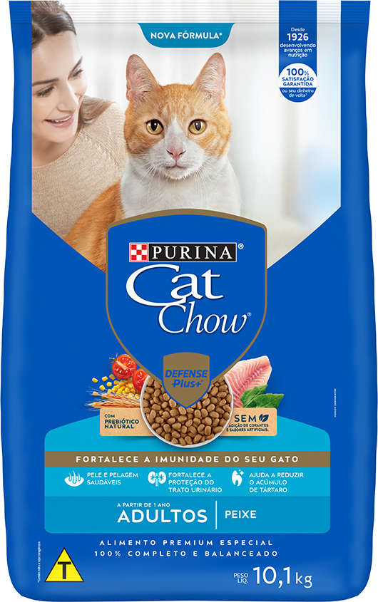 Ração Nestlé Purina Cat Chow Adultos Defense Plus Peixe - 10,1Kg