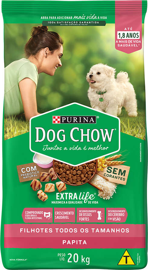Ração Nestlé Purina Dog Chow Extra Life Papita para Cães Filhotes - 20Kg