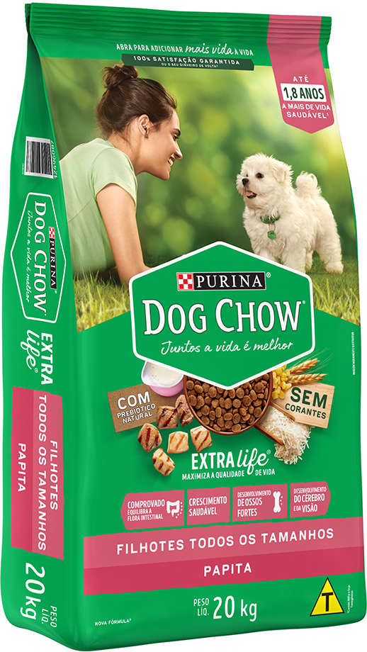 Ração Nestlé Purina Dog Chow Extra Life Papita para Cães Filhotes - 20Kg