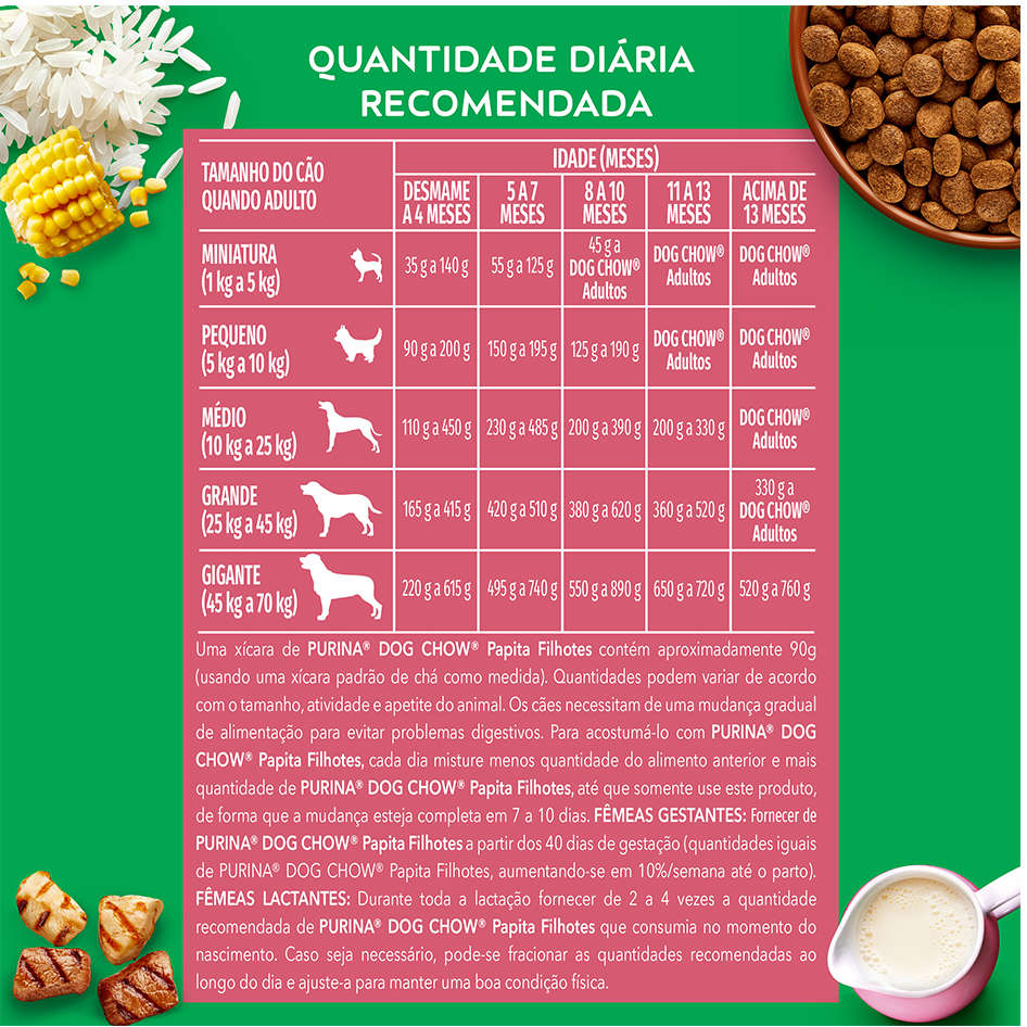 Ração Nestlé Purina Dog Chow Extra Life Papita para Cães Filhotes - 20Kg