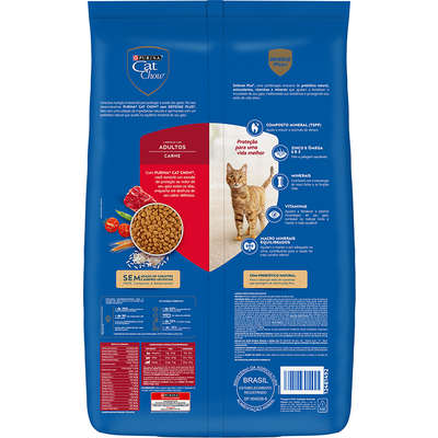 Ração Nestlé Purina Cat Chow Adultos Defense Plus Carne