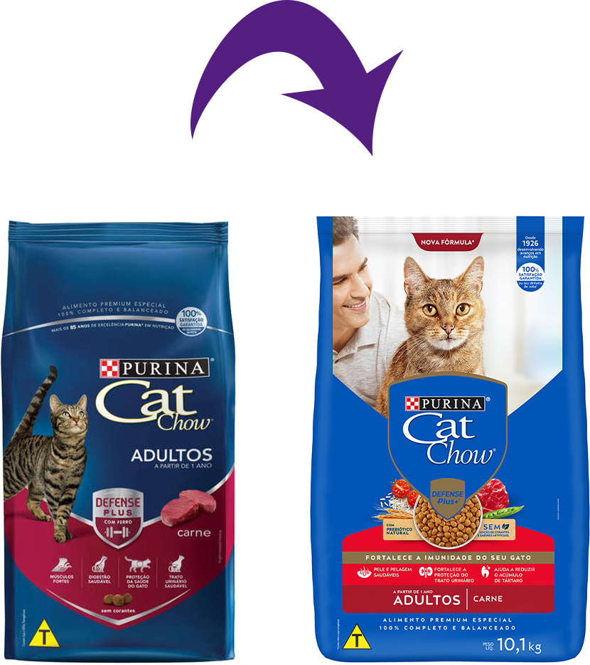 Ração Nestlé Purina Cat Chow Adultos Defense Plus Carne - 10,1Kg