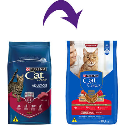 Ração Nestlé Purina Cat Chow Adultos Defense Plus Carne