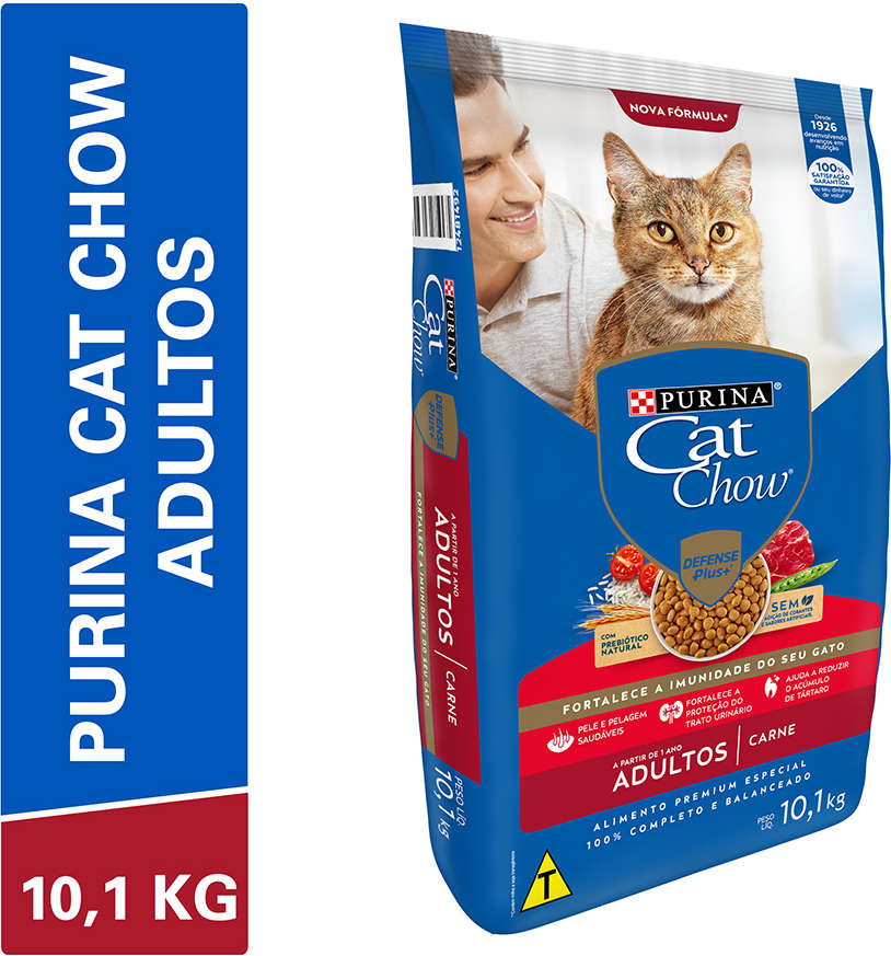 Ração Nestlé Purina Cat Chow Adultos Defense Plus Carne - 10,1Kg