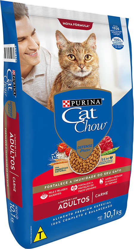 Ração Nestlé Purina Cat Chow Adultos Defense Plus Carne - 10,1Kg