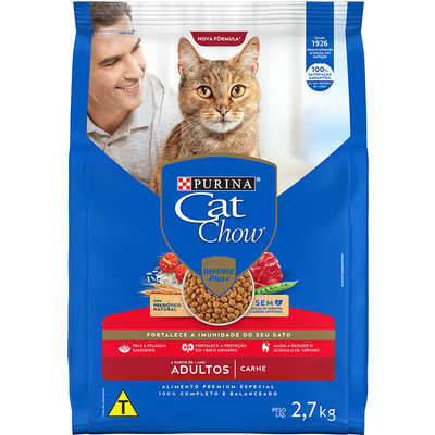 Ração Nestlé Purina Cat Chow Adultos Defense Plus Carne