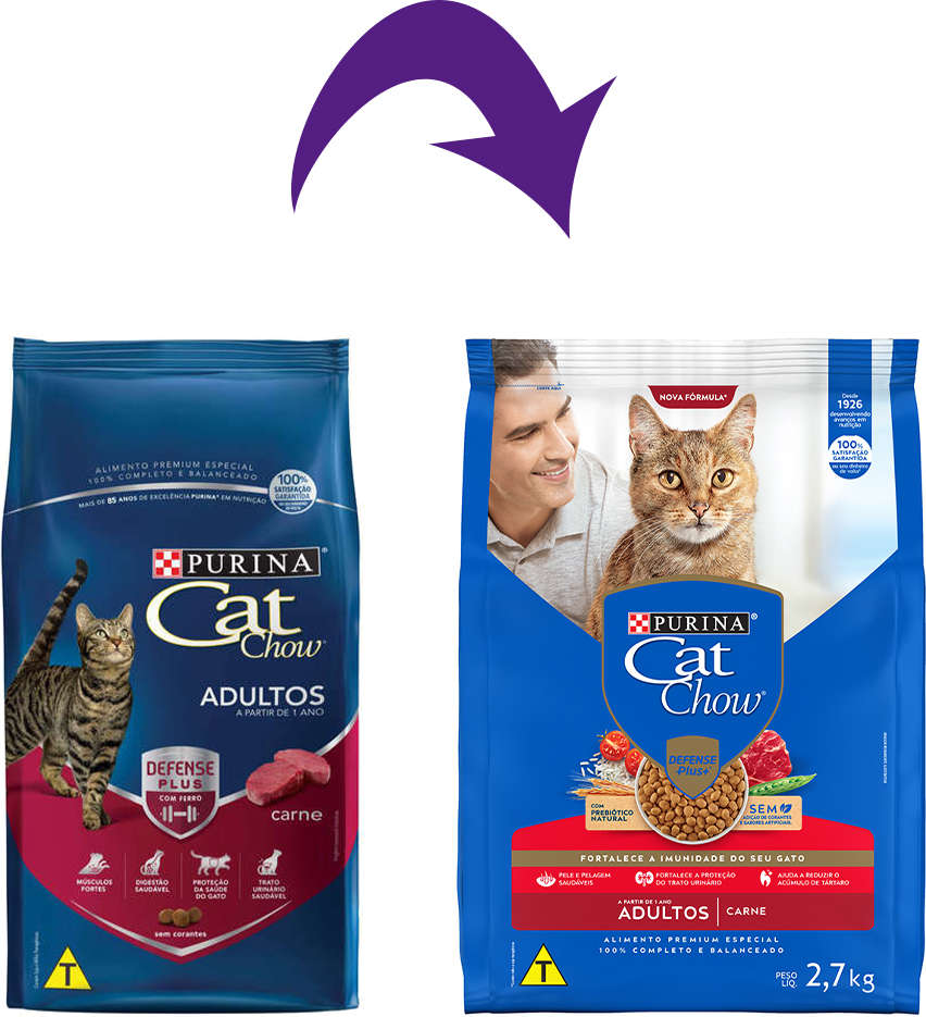 Ração Nestlé Purina Cat Chow Adultos Defense Plus Carne - 2,7Kg