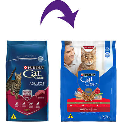 Ração Nestlé Purina Cat Chow Adultos Defense Plus Carne